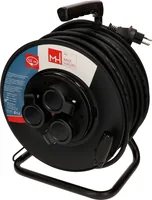 Max Hauri Kabelrolle 3 x Typ13 50 m - Schutzklasse: IP44 - Detailfarbe: Schwarz - Kinderschutz: Nein - Aussenanwendung: Ja - Steckertyp Ausgang: T13 - Material: Gummi - Kunststoff
