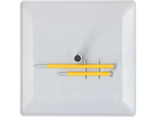 Max Hauri Steckdeckel im priamos Design, 130 x 130 mm, Lichtgrau - Dosenprogramm: Steckdeckel - Befestigung Hausinstallation: Zentralschraube