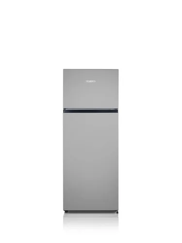Severin Kühlschrank DT 8761 Silber, Rechts, Wechselbar - Energieeffizienzklasse: E - Bauart: Freistehend - Einbaunormen: Keine - Nutzinhalt Kühlen: 165 l - Nutzinhalt Gefrieren: 41 l - Breite: 55 cm