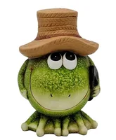 Dameco Dekofigur Frosch mit Hut 16 x 16.5 x 23.2 cm - Eigenschaften: Keine Eigenschaft - Detailfarbe: Grün - Produkttyp: Aufsteller
