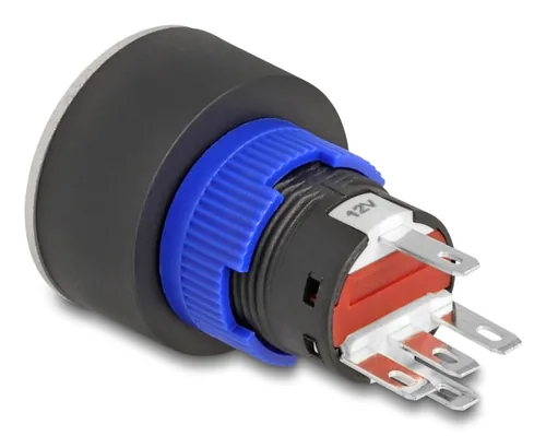 DELOCK Drucktaster vorstehend Einbau 22mm 5x Lötanschluss rt