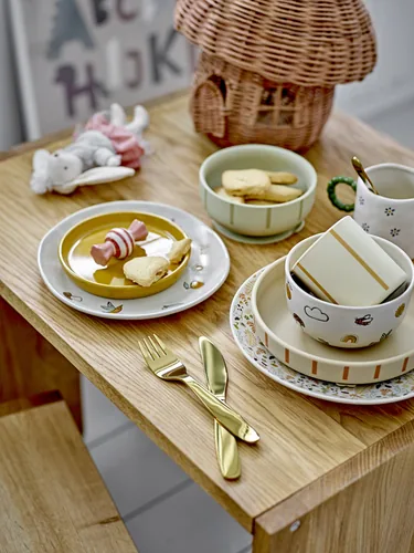 Bloomingville Kindergeschirrset Agnes 3er Set - Art: Kindergeschirrset - Materialtyp: Keramik - Material: Steingut - Nachhaltigkeit: Nicht angegeben - Detailfarbe: Weiss - Spülmaschinenfest: Ja