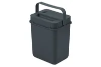 Müllex Komposteimer Boxx 5 l, komplett, Schwarz - Fassungsvermögen: 5 l - Höhe: 24.5 cm - Anzahl Behälter: 1 - Detailfarbe: Anthrazit - Form: Eckig - Material: Kunststoff