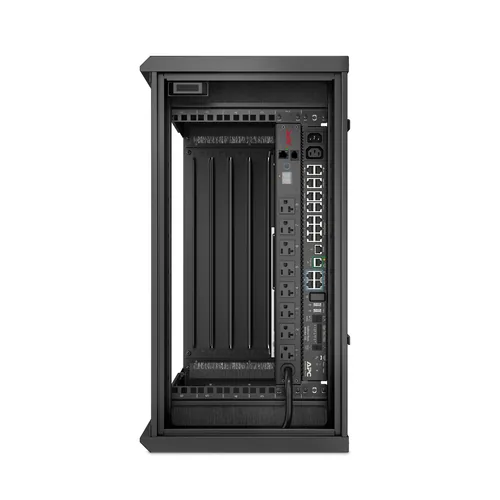 APC Wandschrank AR106VI 19 / 6HE / Schwarz - Produkttyp: Wandgehäuse - 10/19 Rack: 19 - Höheneinheiten: 6HE - Schallgedämpft: Nein - Einbautiefe: 762 mm - Tiefe (Aussenmass): 968 mm