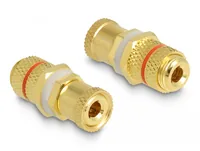 Delock Audio Adapter Polklemme zu Polklemme zum Einbau, Farbring rot