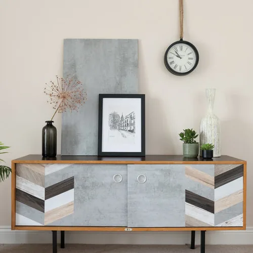 d-c-fix Designfolie Concrete - Breite: 45 cm - Länge: 2 m - Detailfarbe: Steingrau - Anwendungszweck Folie: Wand - Möbel - Klebehaftung: Selbstklebend