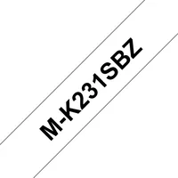 Brother Beschriftungsband M-k231sbz Schwarz auf Weiss - Länge: 4 m - Schriftfarbe: Schwarz - Material: Kunststoff - Bandfarbe: Weiss - Materialeigenschaften: Laminiert - Breite: 12 mm