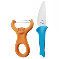 WMF Kinder Küchenmesser Willy Mia Fred Blau/Rot - Typ: Kinder Küchenmesser - Klingenmaterial: Cromargan - Griffmaterial: Kunststoff - Inklusive Messerblock: Nein - Set: Nein - Detailfarbe: Rot - Blau