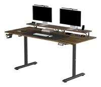 Ultradesk Gaming Tisch Highlander XXL Braun - Beleuchtung: Nein - Höhenverstellbar: Ja - Detailfarbe: Braun - Material: Carbon - Holz - Metall - Stahl