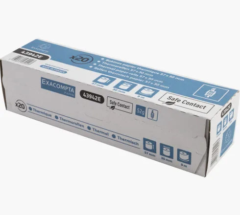 Exacompta Thermo-Papierrolle Safe Contact 57 mm, 20 Stück - Drucktechnik: Thermodirektdruck - Zubehörtyp: Papierrollen