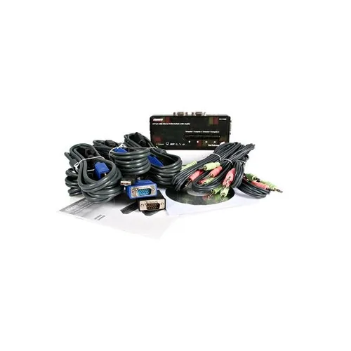 StarTech.com 4 Port VGA / USB KVM Switch inkl. Kabel und Audio