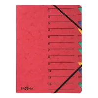 Pagna Ordnungsmappe Easy A4 Rot - Typ: Ordnungsmappe - Ausstattung: Beschriftbarer Deckel - Register - Gummiband - Bedruckter Deckel - Detailfarbe: Rot - Material: Span