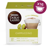 Nescafé Kaffeekapseln Dolce Gusto Cappuccino 8 Portionen - Entkoffeiniert: Nein - Produktionsland: Spanien - Packungsgrösse: 8 Stück - Geschmacksrichtung: Keine - Getränkeart: Cappuccino - Kaffeeart: NESCAFÉ Dolce Gusto