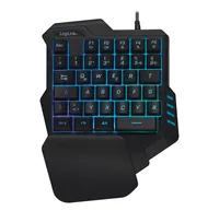Logilink Einhand-Gaming Tastatur, beleuchtet, schwarz