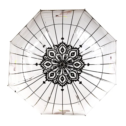 Esschert Design TP321 umbrella Black, Multicolour, Transparent Steel Full-sized Rain umbrella