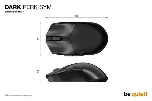 be quiet Dark Perk Sym Gaming Maus kabellos 2.4GHz USB