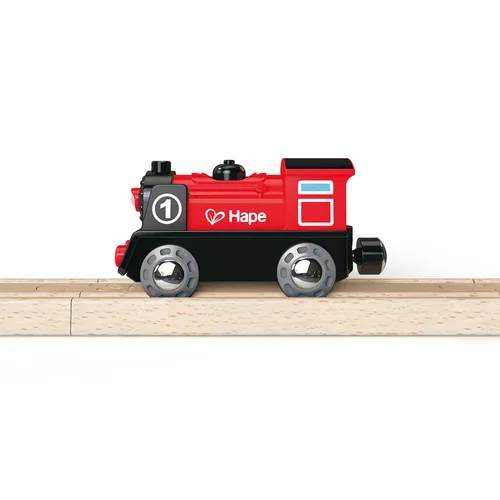 Hape Eisenbahn Batteriebetriebene Lokomotive Nr. 1 - Kategorie: Eisenbahnwagen & Lokomotiven - Altersempfehlung ab: 3 Jahren - Material: Kunststoff - Holz - Eigenschaften: Keine Eigenschaft - Zertifikate: Keine Zertifizierung