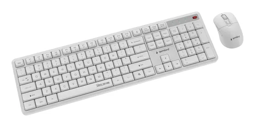 Gembird Silent key Pro Business wireless desktop set, white, US layout