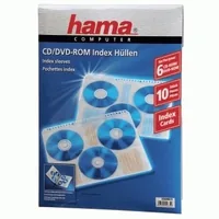 1x10 Hama CD-ROM-Index-Hüllen transparent-weiss          49835