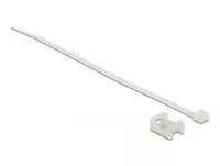 Delock Schraubhalter 15 x 10 mm mit Kabelbinder L 200 x B 3,6 mm weiß