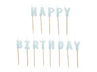 Partydeco Kerze Happy Birthday, Hellblau, H 2.5 cm, 13 Stück - Detailfarbe: Hellblau - Packungsgrösse: 13 Stück - Anlass: Geburtstag - Motiv: Geburtstag