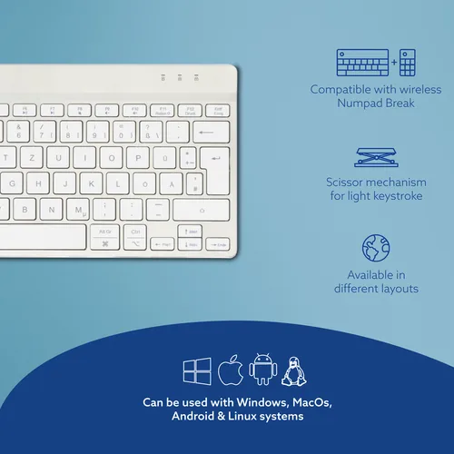 R-GO COMPACT BREAK ERGONOMIC KEYBOARD QWERTZ (DE) BLUETOOTH W