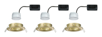 Paulmann Einbauleuchte LED Nova Coin 3-Set Gold - Leuchten Kategorie: Einbauleuchte - Betriebsart: Netzbetrieb - Lampensockel: LED fest verbaut - Farbtemperatur Kelvin: 2700 K - Gesamtleistung: 18 W - Farbwiedergabeindex CRI: 85