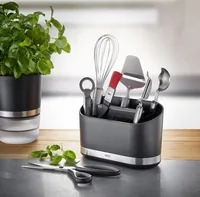 GEFU Küchenutensilienhalter Smartline Schwarz/Silber - Detailfarbe: Edelstahl - Spülmaschinenfest: Nein - Material: Edelstahl