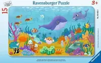 Ravensburger Puzzle Tierkinder unter Wasser 15 Teile - Motiv: Tiere - Altersempfehlung ab: 3 Jahren - Tiefe: 0.5 cm - Breite: 29.7 cm - Effekte: Grosse Puzzleteile - Nachhaltigkeit: FSC®