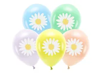 Partydeco Ballon Öko Gänseblümchen 5 Stk Mehrfarbig - Packungsgrösse: 5 Stück - Grösse: 30 cm - Produkttyp: Luftballon - Motiv: Frühling - Gänseblümchen - Detailfarbe: Mehrfarbig - Material: Kunststoff - Latex