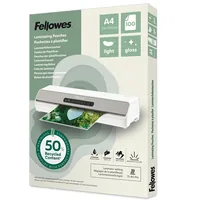 Fellowes Laminierfolie A4, 80 µm, 100 Stück, Glänzend - Mediengewicht: 80 µm - Folien Anwendungsbereich: Heisslamination - Folien Effekt: Glänzend - Papierformat: A4 - Zubehörtyp: Laminierfolie