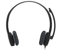 Logitech Headset H151 Stereo - Mikrofon Eigenschaften: Wegklappbar - Stummschaltung - Verbindung zum Endgerät: Klinke - Trageform: On-Ear - Trageweise: Duo - Tragestil: Überkopfbügel - Detailfarbe: Schwarz