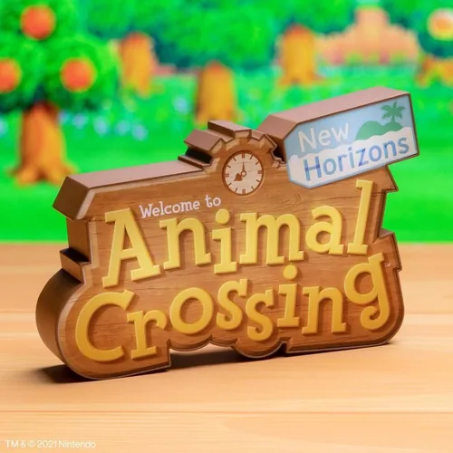Paladone Dekoleuchte Animal Crossing Logo - Höhe: 23.2 cm - Themenwelt: Animal Crossing - Stromversorgung: Per Datenkabel - Batteriebetrieb