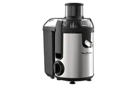 Moulinex Entsafter Frutelia+ JU420D10 Schwarz/Silber - Materialtyp: Metall - Material: Edelstahl - Ausstattung: 2 Geschwindigkeiten - Anti-Rutsch-Füsse - Auffangbehälter - Tropf-Stopp - Detailfarbe: Silber - Schwarz - Gerätetyp: Entsafter - Set: Nein