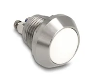 DELOCK Drucktaster zum Einbau 12 mm 2 x Schraubklemme weiß