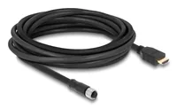 Delock M12 Kabel A-kodiert 17 Pin Buchse zu HDMI Stecker 5 m schwarz