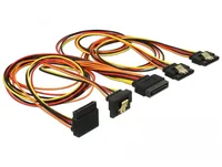 Delock Stromkabel SATA - 4x SATA gewinkelt 50 cm - Kabeltyp: Adapterkabel - Stromanschluss Seite A: SATA - Winkelstecker: Einseitig gewinkelt - Stromanschluss Seite B: SATA - Kabellänge: 50 cm