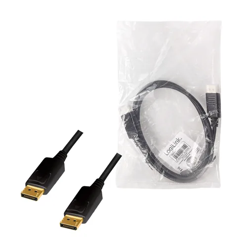 Logilink DisplayPort-Kabel,DPM zu DPM,4K60Hz,CCS,Black 1m