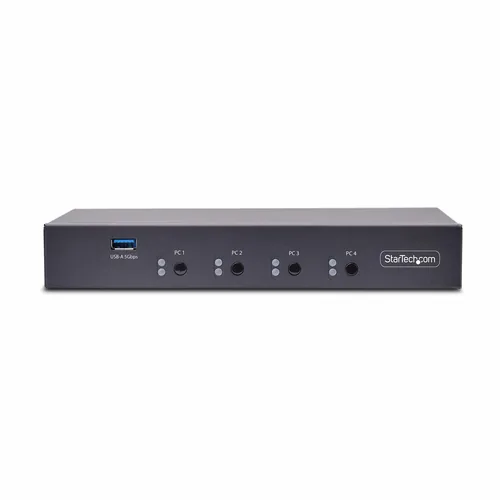 STARTECH.COM 4-Port KM Switch mit Maus-Roaming USB 3.0 Umschalter Tastatur und Maus Switch 3,5mm/USB Audio TAA Konform