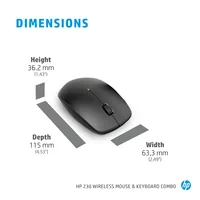 HP 230 Wireless Mouse and Keyboard Combo White clavier Souris incluse RF sans fil Blanc