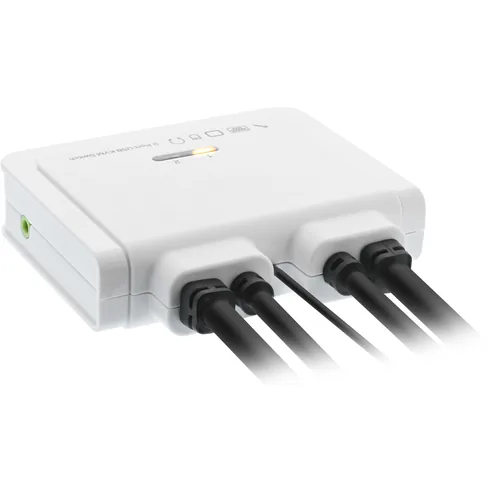 InLine KVM Switch - 2-fach - USB-C+DP zu DisplayPort - 4K - Audio - integr. Kabel