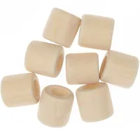 Rico Design 500216 beads Square bead Wood Natural 8 pc(s)