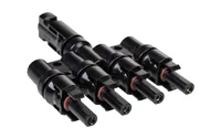 FURBER.power T-Verteiler FC4 1 auf 4, Set - Anschluss Seite B: FC4 Buchse (kompatibel mit MC4 - DL4 - TS4 - QC4) - Anschluss Seite A: FC4 Stecker (kompatibel mit MC4 - DL4 - TS4 - QC4)