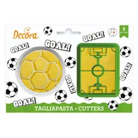 Decora Guetzli-Ausstecher-Set 2 Stück, Fussball - Detailfarbe: Rosa - Grün - Materialtyp: Kunststoff - Material: Kunststoff - Set: Ja - Stehkeks: Nein - Verpackungseinheit: 2 Stück