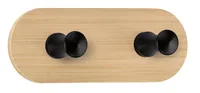 Kleine Wolke Wandgarderobe Bamboo Hook Duo 12 cm x 4.5 cm, Beige - Tiefe: 3.6 cm - Breite: 12 cm - Höhe: 4.5 cm - Detailmaterial: Bambus - Metall - Grundmaterial: Bambus