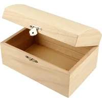 Creativ Company Holzartikel 11.5 cm 1 Stück - Produkttyp: Truhe - Breite: 5.8 cm - Höhe: 5.8 cm - Länge: 11.5 cm - Holzherkunft: China - Holzhandelsname: Paulownia tomentosa (Blauglockenbaum)