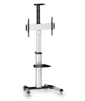 PureMounts TV-Trolley PMP PDS-0001C Schwarz/Silber - Eigenschaften: Höhenverstellbar - Videostativ - Höhenverstellbar: Ja - Detailfarbe: Silber - Schwarz - VESA Norm: 600x400 mm - 200x200 mm - 300x300 mm - 400x400 mm - Maximale Tragkraft: 50 kg - Für Bild