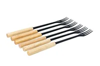 Kadastar Käsefonduegabel Protect Wood Black 6 Personen - Anzahl Personen: 6 - Material: Nylon - Griffmaterial: Holz - Detailfarbe: Schwarz - Braun - Fondue Variante: Käsefondue