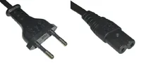 Diggelmann Netzkabel 0.5 m C7 - T26 Schwarz - Anzahl Leiter: 2 - Detailfarbe: Schwarz - Kinderschutz: Nein - Steckereigenschaften: Angespritzt - Steckertyp Ausgang: C7 - Leiterquerschnitt: 0.75 mm²