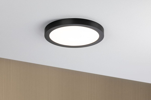 Paulmann LED Panel Abia rund 300 mm Schwarz - Leuchten Kategorie: Deckenleuchte - Betriebsart: Netzbetrieb - Lampensockel: LED fest verbaut - Farbtemperatur Kelvin: 2700 K - Dimmbar: nicht dimmbar - Farbwiedergabeindex CRI: 80